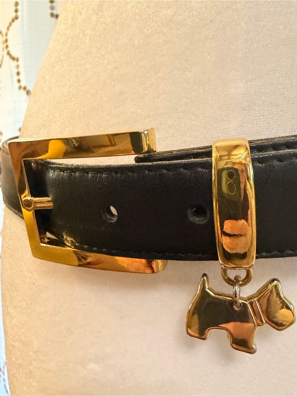 Vintage Dog Black and Gold terrier belt - Picture 7 of 12